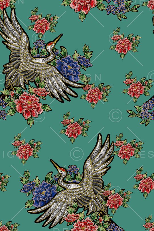 仙鹤印花华亿平台图片