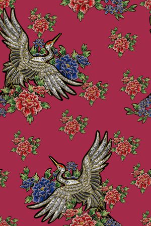 仙鹤印花华亿平台图片