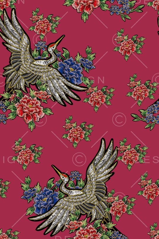 仙鹤印花华亿平台图片