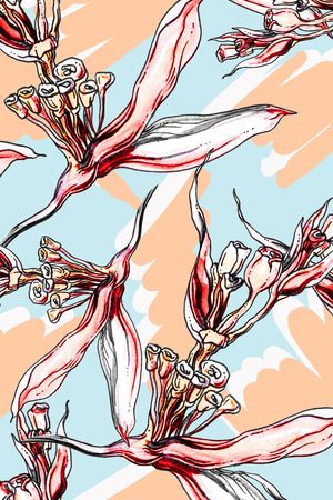 水彩花卉印花华亿平台图片