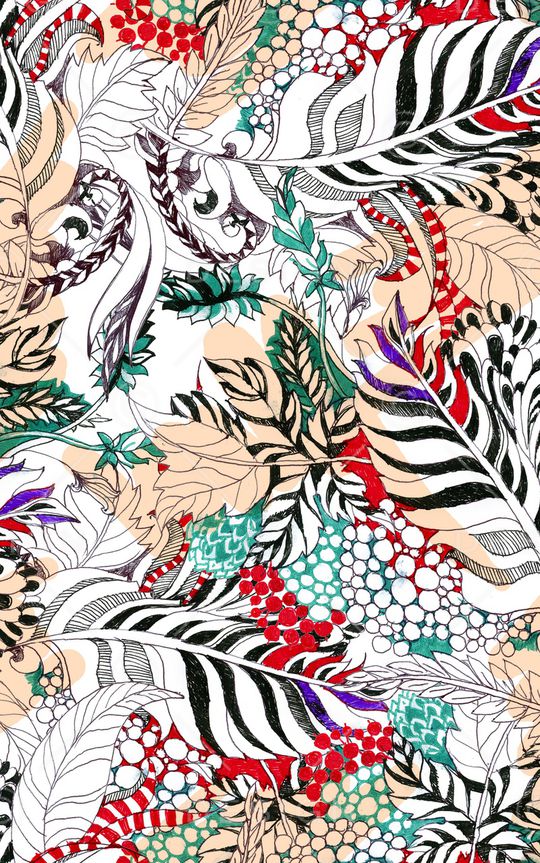 水彩花卉印花华亿平台图片