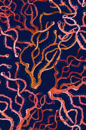 线条花卉印花华亿平台图片