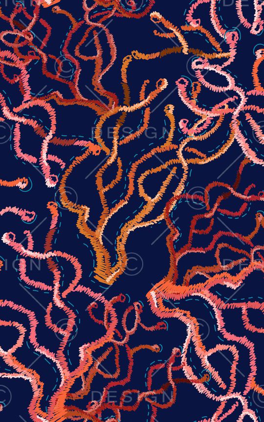 线条花卉印花华亿平台图片