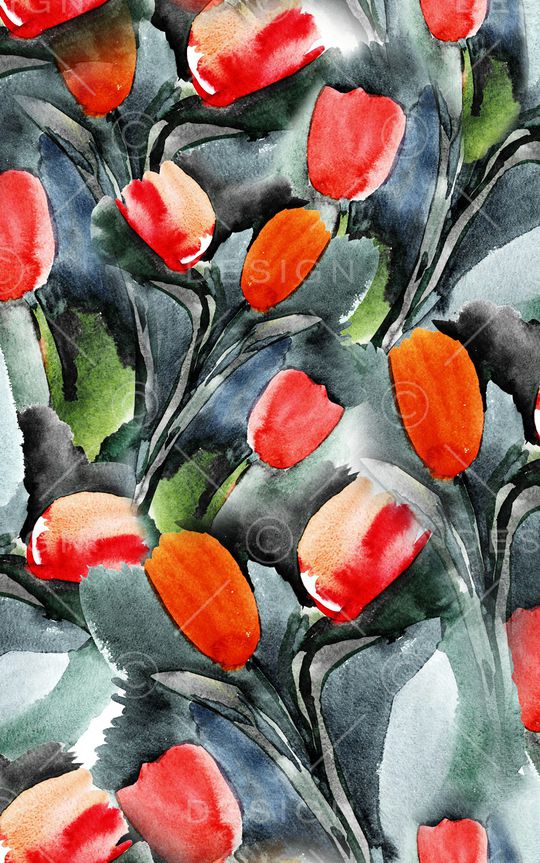 线条花卉印花华亿平台图片