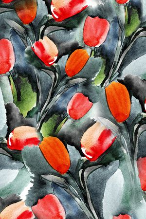 线条花卉印花华亿平台图片