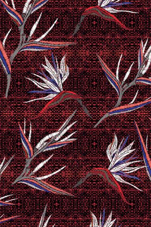 线条花卉印花华亿平台图片