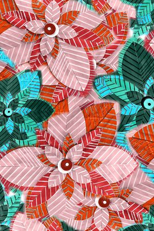 线条花卉印花华亿平台图片