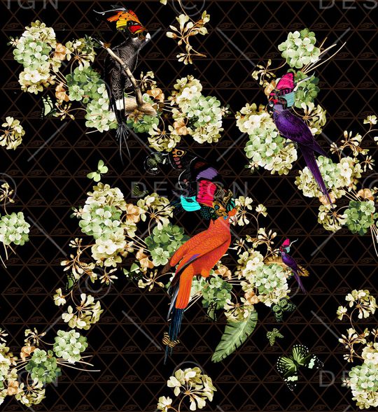 绣球花印花华亿平台图片