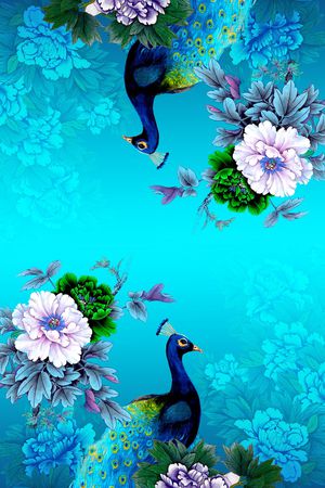 孔雀印花华亿平台图片