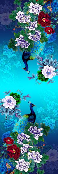 孔雀印花华亿平台图片