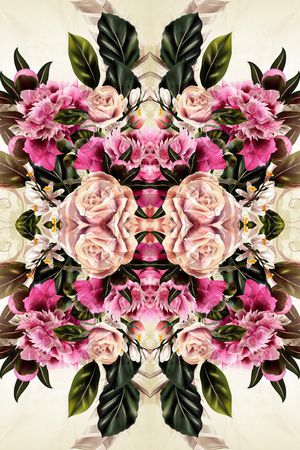 水彩花卉印花华亿平台图片