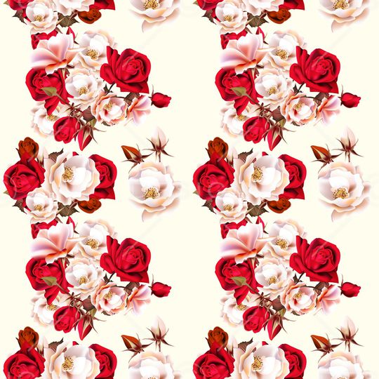 水彩花卉印花华亿平台图片