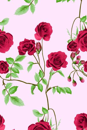 月季花印花华亿平台图片