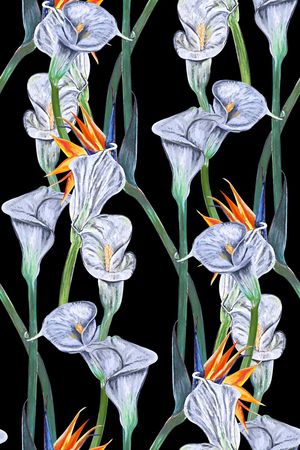 水彩花卉印花华亿平台图片