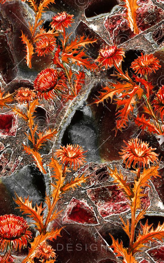 朦胧花卉印花华亿平台图片