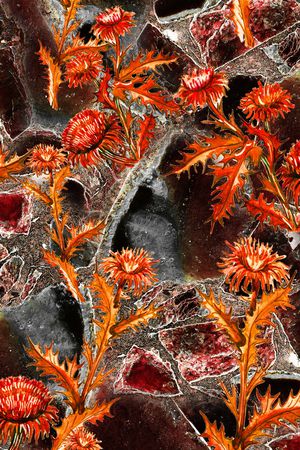 朦胧花卉印花华亿平台图片