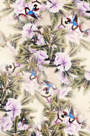 水彩花卉印花华亿平台图片