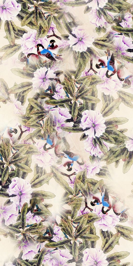 水彩花卉印花华亿平台图片