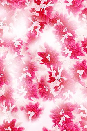 水彩花卉印花华亿平台图片