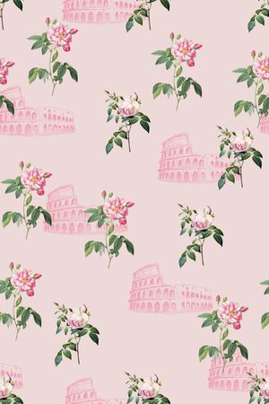 手绘玫瑰印花华亿平台图片