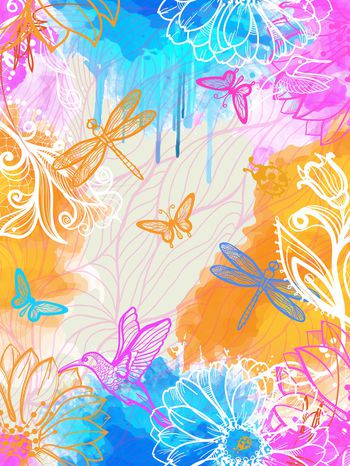 朦胧花卉印花华亿平台图片