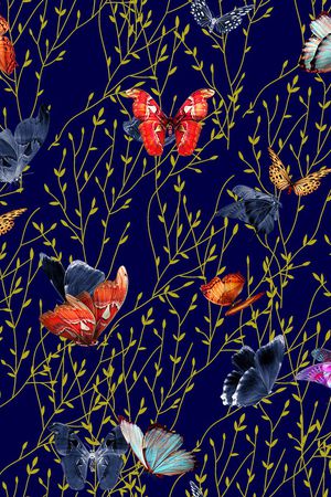 蝴蝶印花华亿平台图片