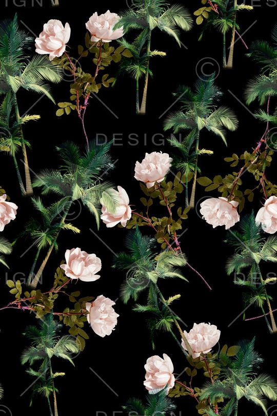 朦胧花卉印花华亿平台图片