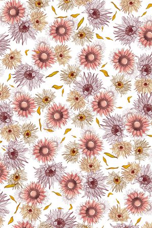 向日葵印花华亿平台图片