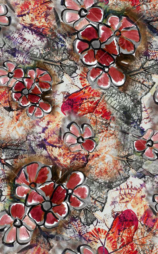 朦胧花卉印花华亿平台图片