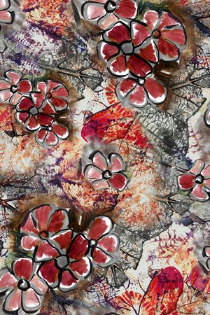 朦胧花卉印花华亿平台图片