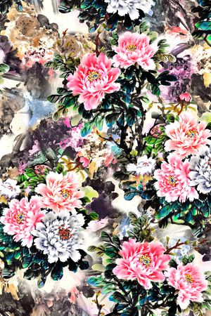 水墨风印花华亿平台图片