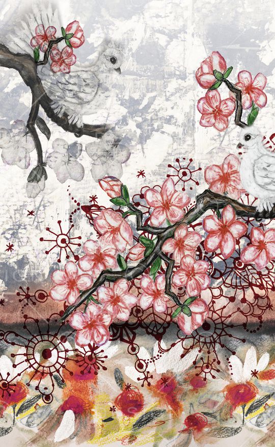 水彩花卉印花华亿平台图片