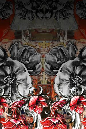 水彩花卉印花华亿平台图片