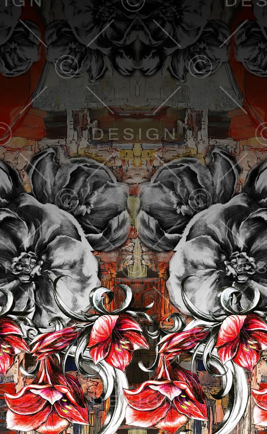 水彩花卉印花华亿平台图片