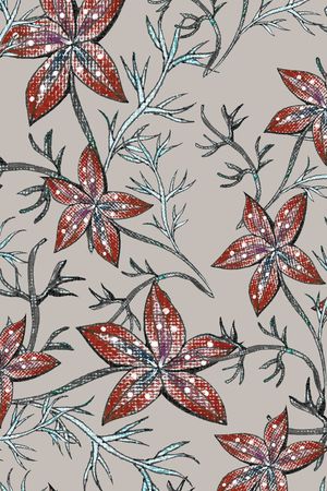 线条花卉印花华亿平台图片