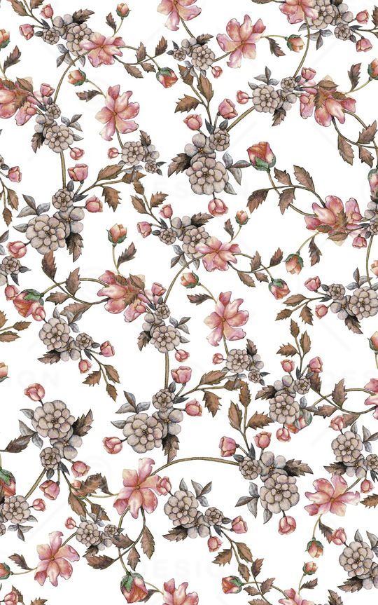 线条花卉印花华亿平台图片