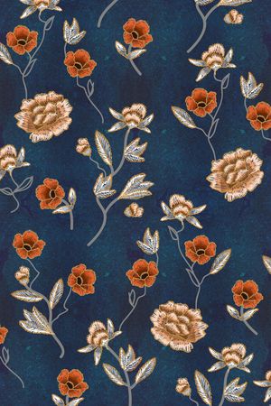 水彩花卉印花华亿平台图片