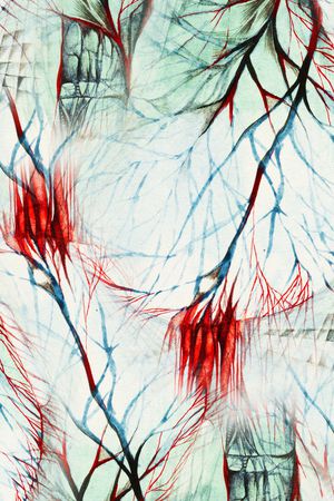 水彩花卉印花华亿平台图片