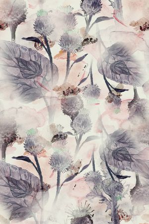 水彩花卉印花华亿平台图片