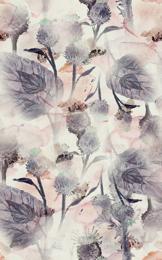 水彩花卉印花华亿平台图片