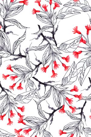 线条花卉印花华亿平台图片