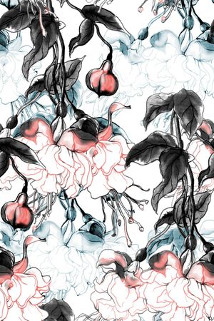 线条花卉印花华亿平台图片