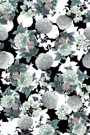 朦胧花卉印花华亿平台图片