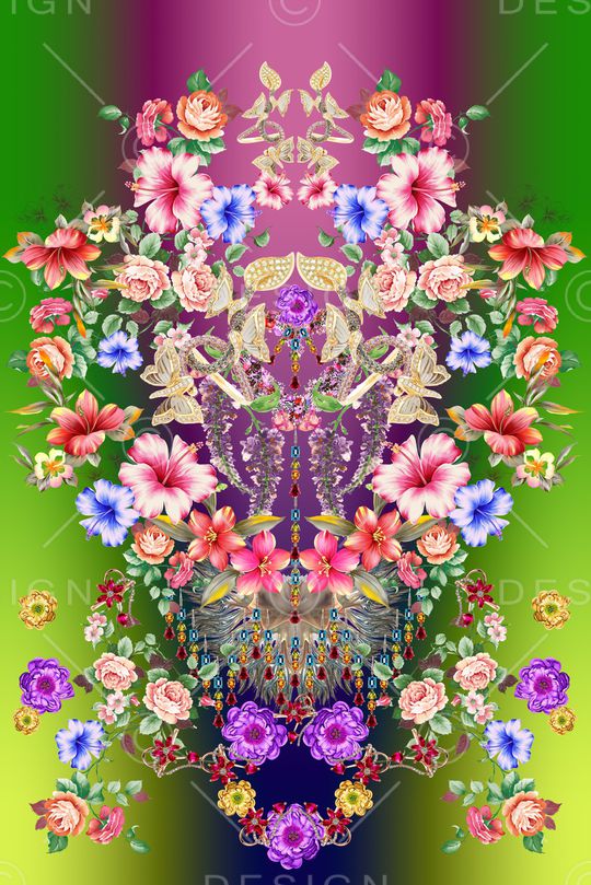 花卉印花华亿平台图片