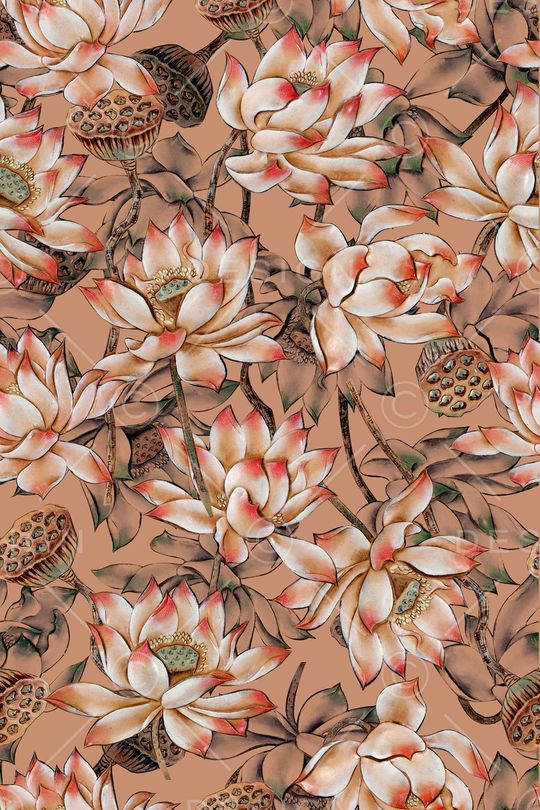 荷花印花华亿平台图片