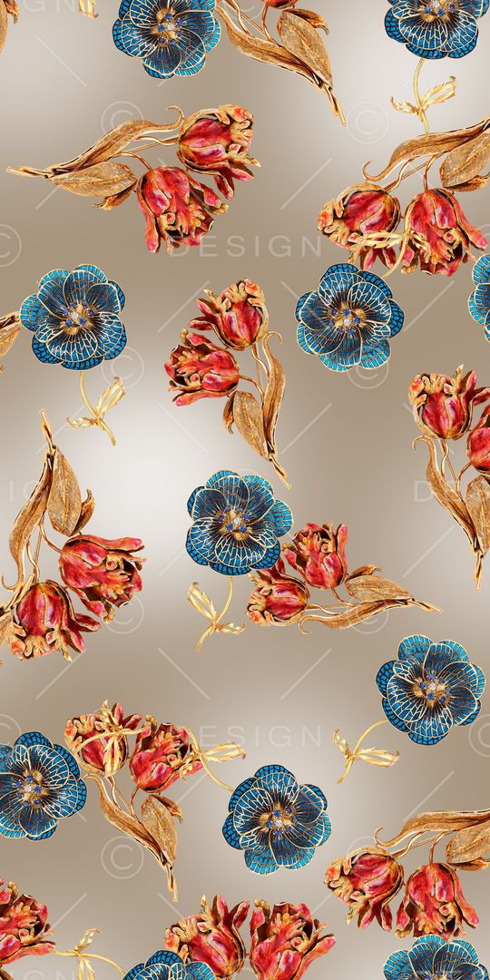 迪拜花卉印花华亿平台图片