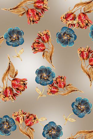 迪拜花卉印花华亿平台图片