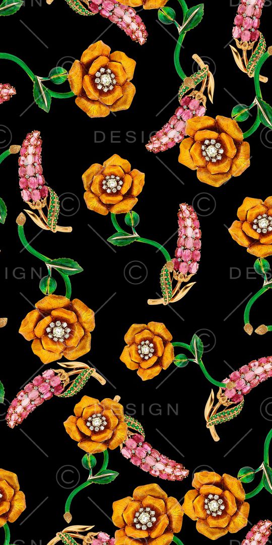 迪拜花卉印花华亿平台图片