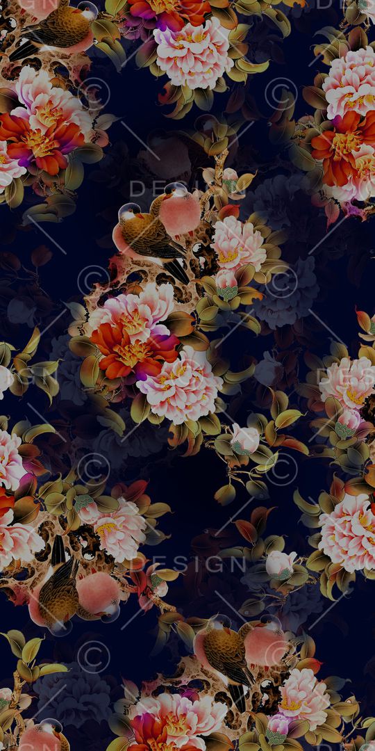 牡丹印花华亿平台图片