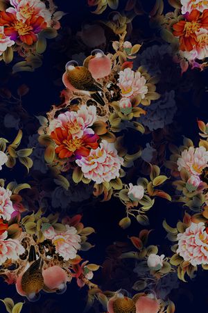 牡丹印花华亿平台图片